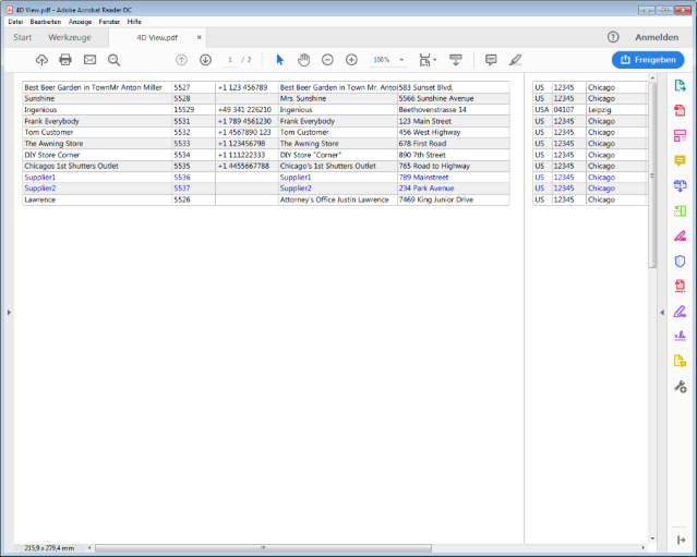 Over 2 pages printed list