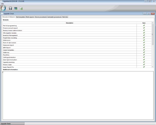 Upgrade-Check Modules & Features