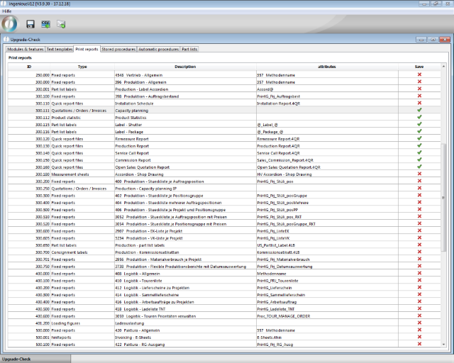 Upgrade-Check print reports