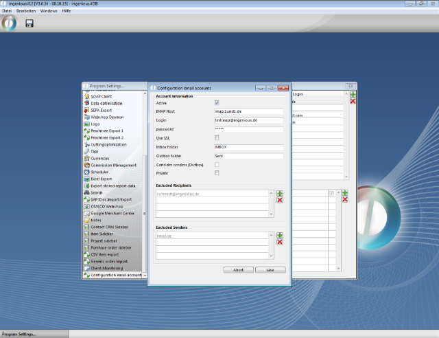 Configuration of an email account