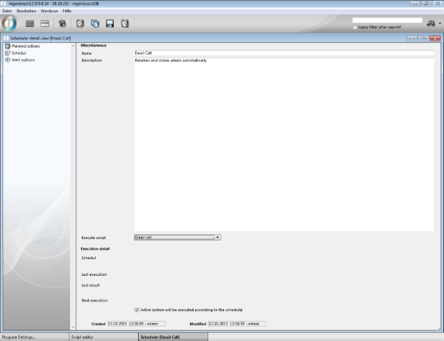 Scheduler tasks for emails