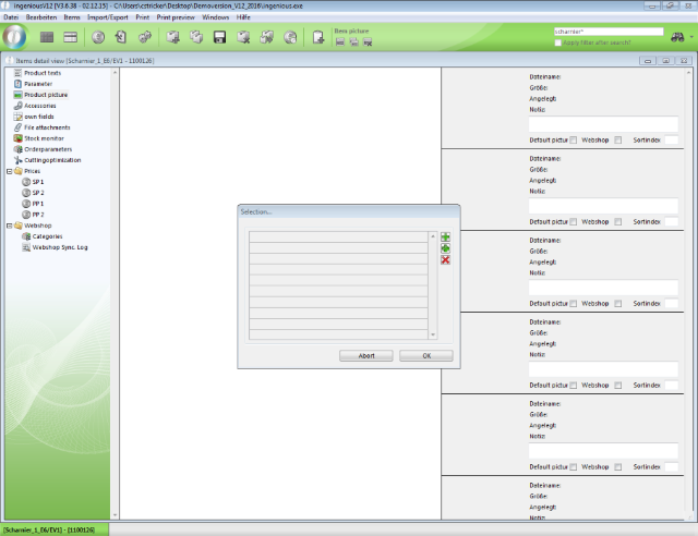 Add multiple pictures for one item